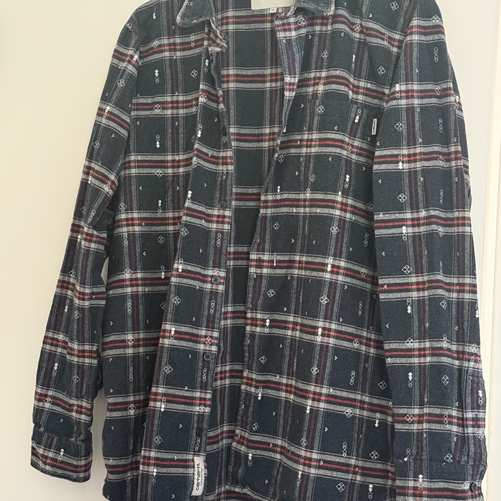 Carhartt Navy and Red Plaid Shirt